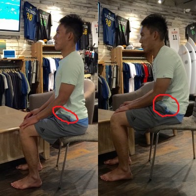 下腹部と太ももの付け根を曲げる姿勢