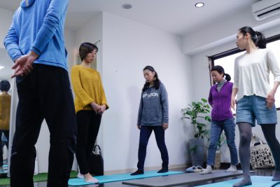 ヒップアップウォーキング講座の練習風景