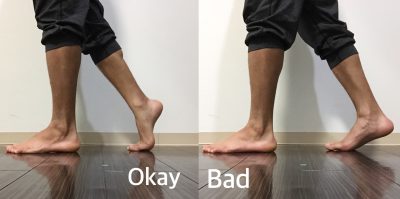 美脚 浮き指の状態 歩行