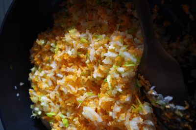 豆腐ミートパスタ ソフリット 炒める前