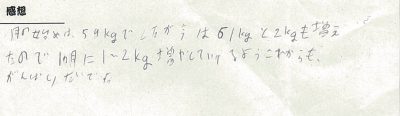 ハンドボール 約2.5kg増量