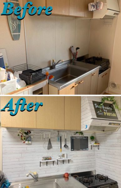 100均アイテムでキッチンをオシャレに！斜め