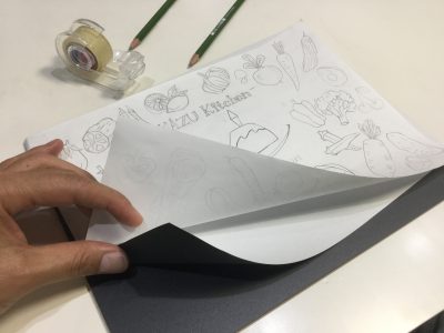 100均 ブラックボードとカーボン紙