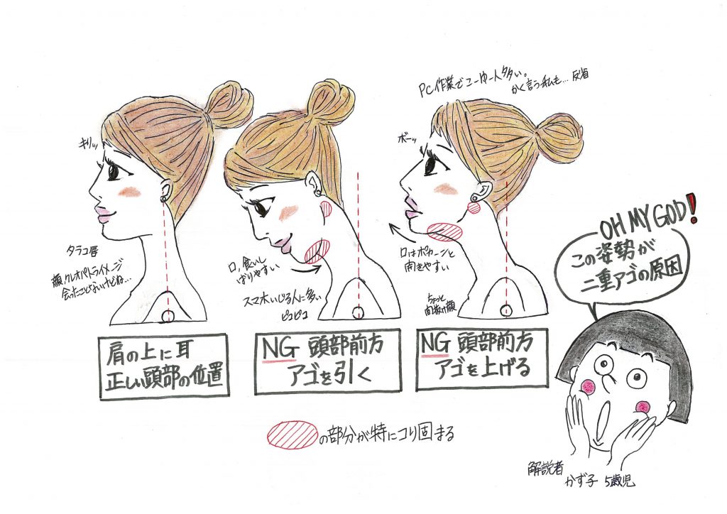 二重アゴの原因と姿勢