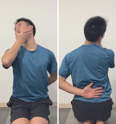 首の前のストレッチ